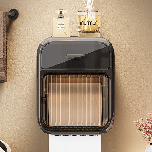 衛生間紙巾盒壁掛式防水厠紙盒免打孔抽紙盒厠所衛生紙卷紙置物架 衛生間紙巾盒壁掛式防水厠紙盒免打孔抽紙盒厠所衛生紙卷紙置物架