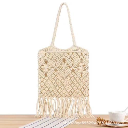 家針織包流蘇包棉線編織包春季新款包包草編包手工編織包 家針織包流蘇包棉線編織包春季新款包包草編包手工編織包