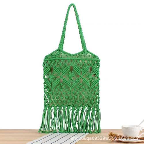 家針織包流蘇包棉線編織包春季新款包包草編包手工編織包 家針織包流蘇包棉線編織包春季新款包包草編包手工編織包