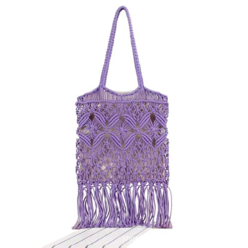 家針織包流蘇包棉線編織包春季新款包包草編包手工編織包 家針織包流蘇包棉線編織包春季新款包包草編包手工編織包