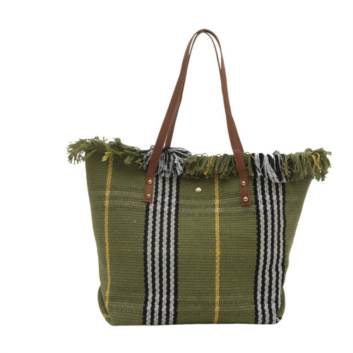 針織流蘇編織包包女2024新款小衆設計時尚托特包個性大容量單肩包