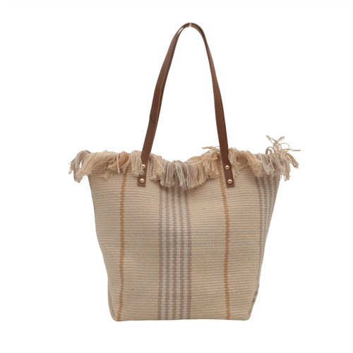 針織流蘇編織包包女2024新款小衆設計時尚托特包個性大容量單肩包