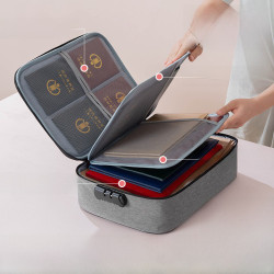 証件收納包旅行家用多層大容量檔案文件袋可攜式帶鎖收納袋