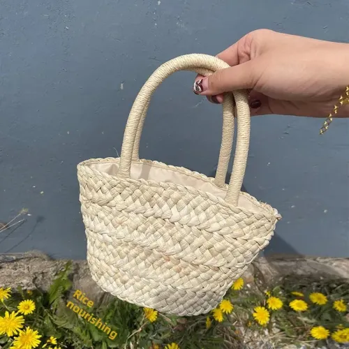 小清新草編包手提2024新款可愛編織包手拎小包韓風百搭小籃子女包 小清新草編包手提2024新款可愛編織包手拎小包韓風百搭小籃子女包