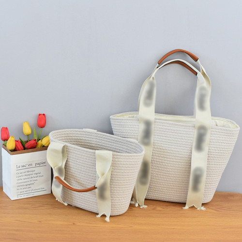 網紅草編手提編織包菜籃子包字母編製把手單肩包棉線繩托特包女包 網紅草編手提編織包菜籃子包字母編製把手單肩包棉線繩托特包女包