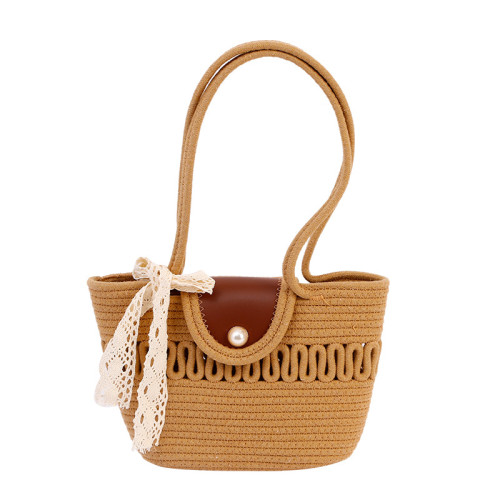 新款復古手提大容量托特包百搭絲巾草編包編織包托特包女沙灘包 新款復古手提大容量托特包百搭絲巾草編包編織包托特包女沙灘包