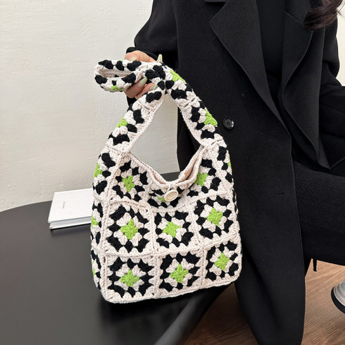 手工diy鉤織祖母方格材料包針織毛線編織包ins森系手拎單肩包女