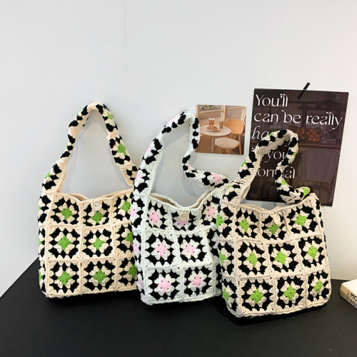 手工diy鉤織祖母方格材料包針織毛線編織包ins森系手拎單肩包女