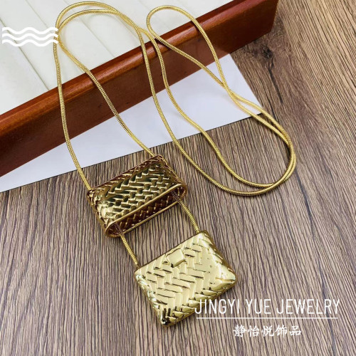 HABI同款中古編織包長款項鍊 小衆個性冷淡風中古項鍊 長款毛衣鏈 HABI同款中古編織包長款項鍊 小衆個性冷淡風中古項鍊 長款毛衣鏈