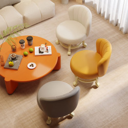 萬向輪小凳子家用滑輪小圓凳客廳矮凳帶輪小板凳入戶換鞋凳靠背椅