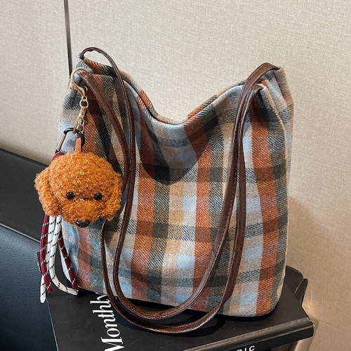 大容量編織包包2024秋冬新款時尚托特包女ins秋冬百搭單肩水桶包