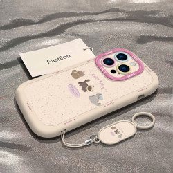 咖啡小貓適用蘋果15手機殼新款iphone17promax簡約13女掛繩16/8p