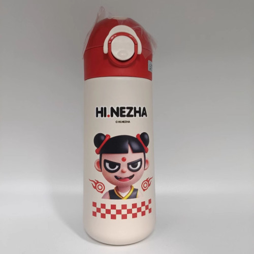 網紅哪吒水杯兒童保溫杯316L不鏽鋼學生幼兒園上學專用吸管喝杯子