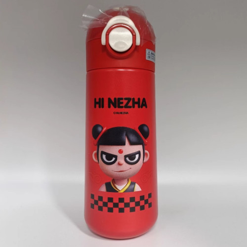 網紅哪吒水杯兒童保溫杯316L不鏽鋼學生幼兒園上學專用吸管喝杯子