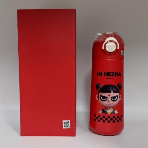 網紅哪吒水杯兒童保溫杯316L不鏽鋼學生幼兒園上學專用吸管喝杯子