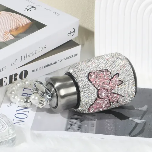 鑲鑽蝴蝶結保溫杯不鏽鋼水杯戶外斜背小巧可攜式車用大肚杯奢華禮品 鑲鑽蝴蝶結保溫杯不鏽鋼水杯戶外斜背小巧可攜式車用大肚杯奢華禮品