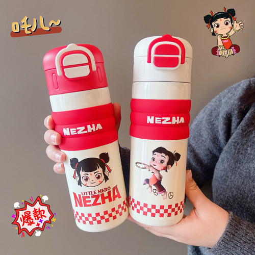 哪吒保溫杯316不鏽鋼水杯子敖丙敖光哪吒可攜式可愛學生大容量吸管 哪吒保溫杯316不鏽鋼水杯子敖丙敖光哪吒可攜式可愛學生大容量吸管