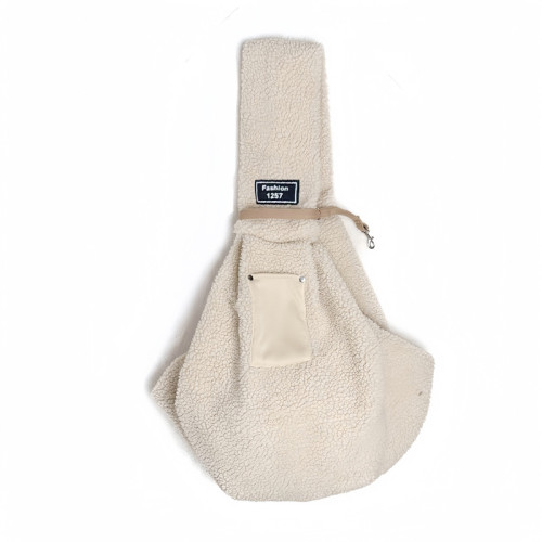 寵物外出包貓包外出可攜式胸前背帶冬季保暖羊羔絨斜後背包小型犬狗包 寵物外出包貓包外出可攜式胸前背帶冬季保暖羊羔絨斜後背包小型犬狗包