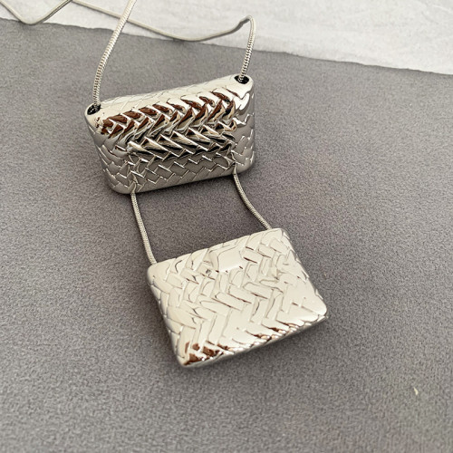 重工韓國編織包包花瓶吊墜長款項鍊秋冬毛衣鏈輕奢高級感毛衣鏈