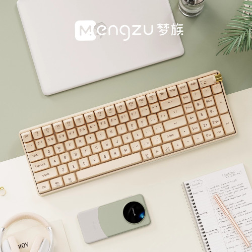 新品夢族小翹藍牙機械鍵盤滑鼠套裝無線多模式女生高顔值電腦辦公 新品夢族小翹藍牙機械鍵盤滑鼠套裝無線多模式女生高顔值電腦辦公