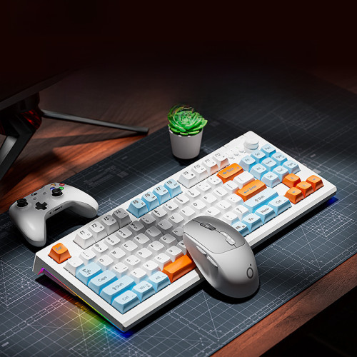 前行者v87無線藍牙雙模鍵盤可攜式遊戯辦公鍵盤滑鼠套裝桌上型電腦批