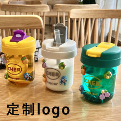 Ins吸琯杯迷你水杯子可攜式噸噸杯隨手咖啡塑膠杯製定禮品