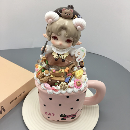 2024新款高級陶瓷馬克杯學生高顔值可愛女生小清新咖啡杯不帶娃