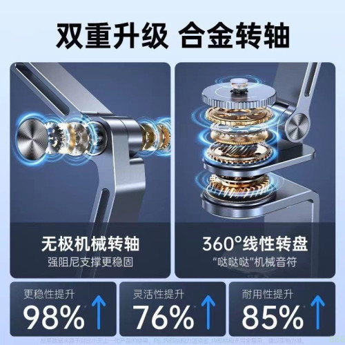 平板電腦支架鋁合金可折曡360度旋轉通用手機一體懶人pad支撐架