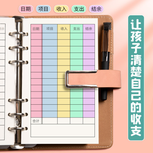 記賬本兒童手帳明細賬日常開支記賬本家庭理財筆記可放零錢收納包 記賬本兒童手帳明細賬日常開支記賬本家庭理財筆記可放零錢收納包