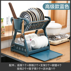 廚房置物架塑膠瀝水架碗架盤架廚房用品餐具收納架雙層碗碟架收納