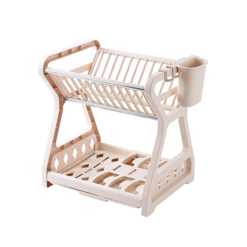 廚房置物架塑膠瀝水架碗架盤架廚房用品餐具收納架雙層碗碟架收納