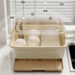廚房置物架裝碗筷收納盒碗碟瀝水架家用放碗箱碗盤收納架台面碗櫃