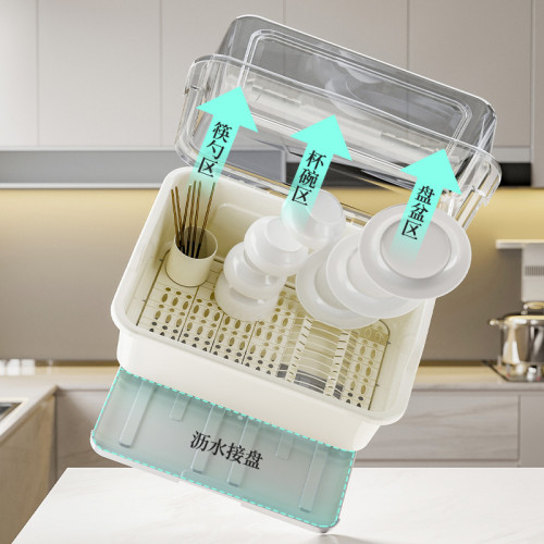 廚房置物架裝碗筷收納盒碗碟瀝水架家用放碗箱碗盤收納架台面碗櫃