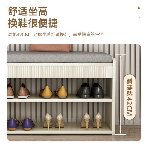 奶油風換鞋凳門口家用鞋櫃坐凳一體客廳入戶坐墊軟包進門凳穿鞋凳 奶油風換鞋凳門口家用鞋櫃坐凳一體客廳入戶坐墊軟包進門凳穿鞋凳