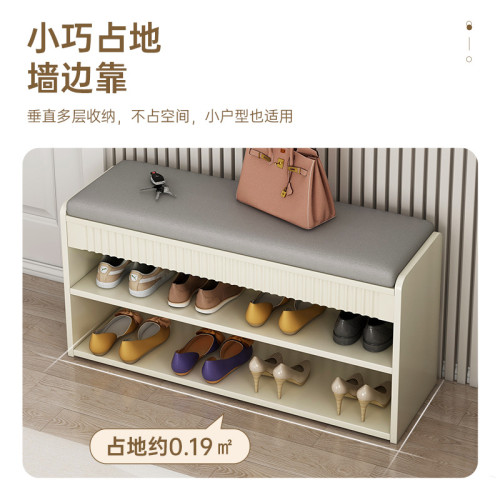 奶油風換鞋凳門口家用鞋櫃坐凳一體客廳入戶坐墊軟包進門凳穿鞋凳 奶油風換鞋凳門口家用鞋櫃坐凳一體客廳入戶坐墊軟包進門凳穿鞋凳