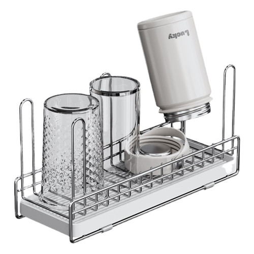 304不鏽鋼水杯架廚房置物架桌面高顔值桌邊倒掛茶杯收納架瀝水架