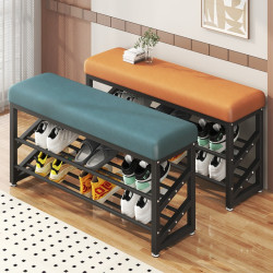 換鞋凳家用門口可坐式穿鞋凳進門凳入戶鞋櫃坐凳一體軟包坐墊鞋架