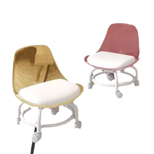 亞克力萬向輪小凳子家用靜音滑輪矮凳帶輪換鞋凳客廳兒童靠背椅子