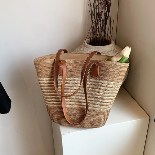 草編包女夏季編織包包大容量單肩百搭海邊挎包通勤托特包ins風 草編包女夏季編織包包大容量單肩百搭海邊挎包通勤托特包ins風