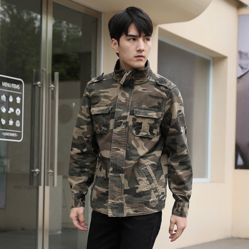 春季男士外套工裝迷彩夾克潮流百搭男裝上衣純棉耐磨衣服