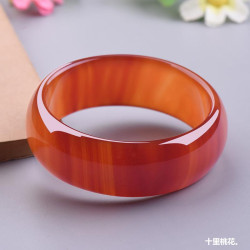 【特價批髮】紅瑪瑙手鐲女加寬加厚時尚花紋玉器紅瑪瑙玉手鐲禮品