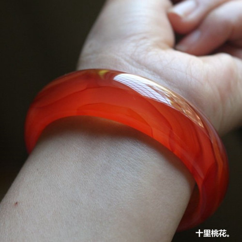 【特價批髮】紅瑪瑙手鐲女加寬加厚時尚花紋玉器紅瑪瑙玉手鐲禮品