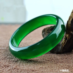 巴西天然帝王綠瑪瑙手鐲女款瑪瑙手鐲子少女款冰種帝王綠陽綠送禮
