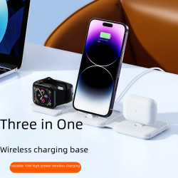 三合一無線充電器適用蘋果手機耳機iWatch1-8代手表 無線充三合一
