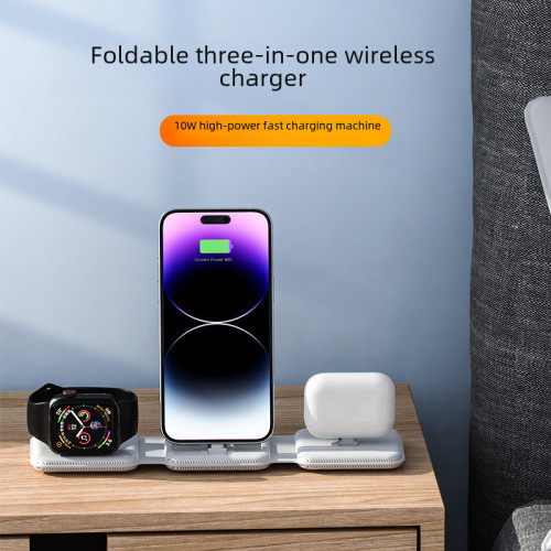 三合一無線充電器適用蘋果手機耳機iWatch1-8代手表 無線充三合一