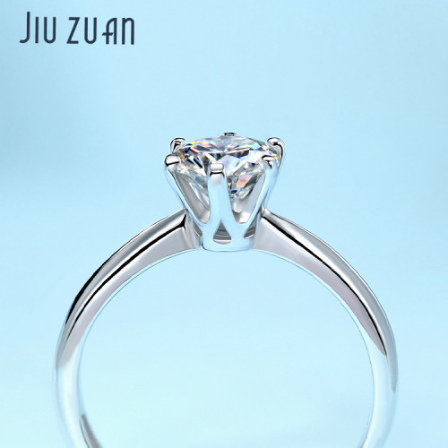 一克拉莫桑石鑽戒925銀戒指女求婚結婚生日禮物莫桑鑽戒指男女款