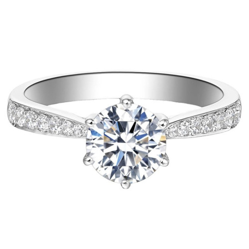 莫桑鑽戒指周家PT950鉑金一克拉戒指女白金結婚求婚對戒珠寶時尚