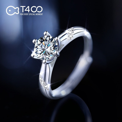 莫桑鑽戒指女莫比烏斯鑽石銀結婚求婚戒指潮莫比烏斯一克拉莫時尚