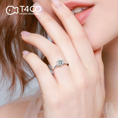 莫桑鑽戒指女莫比烏斯鑽石銀結婚求婚戒指潮莫比烏斯一克拉莫時尚