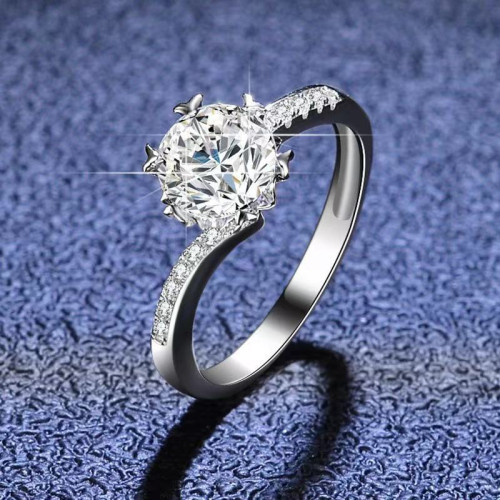 莫桑石鑽戒1-2克拉P950T訂求婚結婚戒指男女鉑金情侶對戒正品奢華